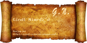 Gindl Nimród névjegykártya